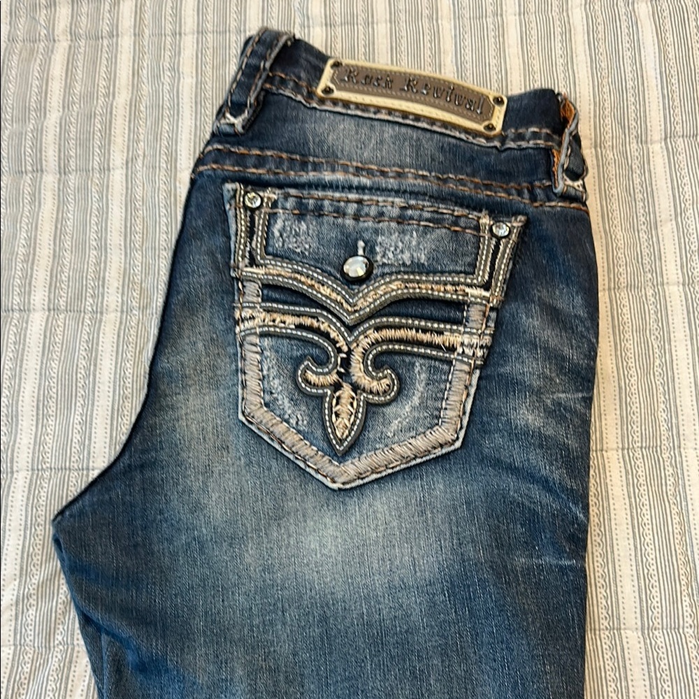 28x34 Rock Revival Blue Denim Jeans